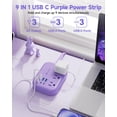thumbnail image 2 of Power Strip Beeiker 9 en 1 con 3 enchufes y 6 puertos USB, color morado, 2 of 8