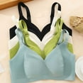thumbnail image 4 of GEWSEY V Lace Wireless Jelly Bra Seamless Push Up Bras for Women No Underwire Full Coverage Comfortable Sleep Bralette (Green, XL), 4 of 4