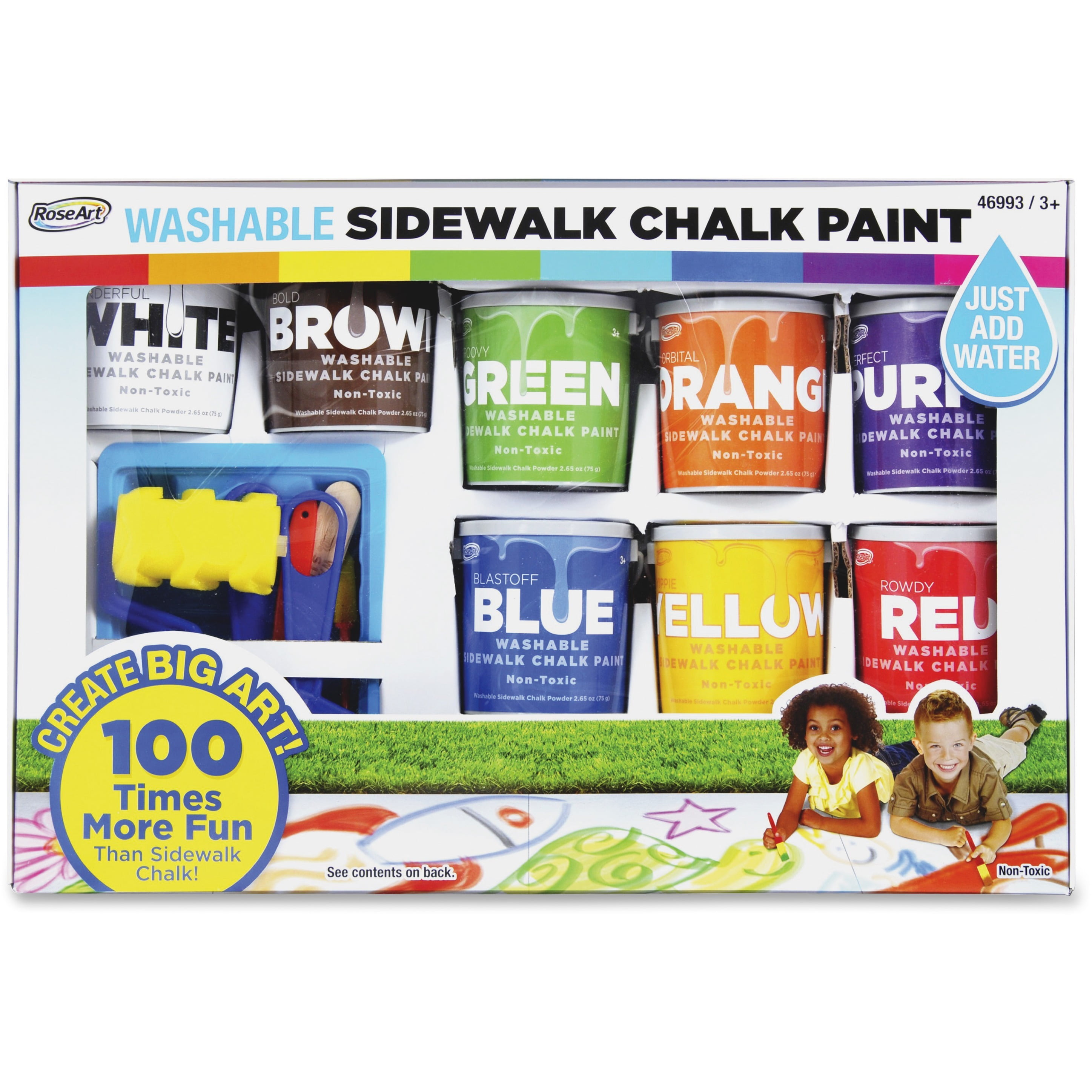 RoseArt, RAICXX66, Washable Sidewalk Chalk Paint Set, 8 / Pack
