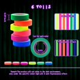 thumbnail image 3 of Trianu 6 Pcs Neon Gaffer Cloth Tape, 0.6inch x 16.5ft Fluorescent UV Blacklight Glow in The Dark Tape for UV Party, 3 of 8