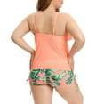 thumbnail image 3 of Women Plus Size Tankini Ruffle Swimsuit Two Piece Flowy Swimdress Tummy Control Bathing Suits with Boyshorts, 3 of 5