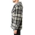 thumbnail image 2 of Men's Smith's Workwear Plaid Sherpa-Lined Microfleece Hooded Shirt Jacket Color: Charcoal Gray Size: XXL, 2 of 5