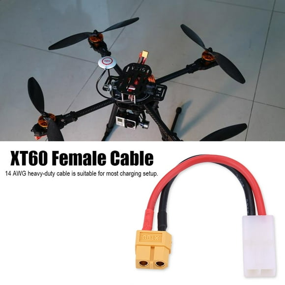 Domqga XT60 Female to Large Tamiya Female Connector Adapter 14AGW Silicone Cable RC Accessory, XT60 Connector Cable, RC Adapter Cable