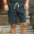 thumbnail image 2 of Sngxgn Men's Casual Drawstring Shorts Lightweight Elastic Waist Walking Shorts with Pockets(Grey,XXXL), 2 of 8