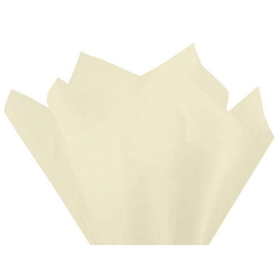 Pack of 480, Solid Cream Tissue Paper 20 x 30" Sheet Flat Ream Made From 100% Post Industrial Recycled Fibers, Made in USA