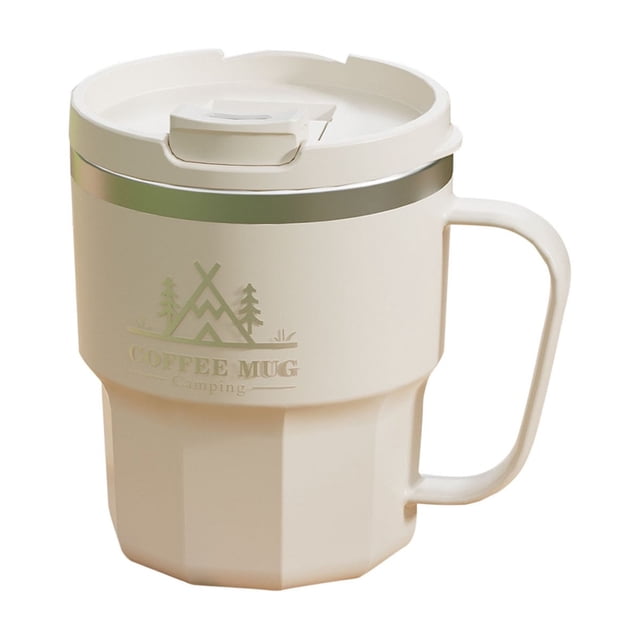 Pisexur Batería de cocina Taza de acero inoxidable 304 de doble capa para el hogar y la oficina, con asa. para la cocina del hogar