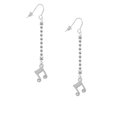 thumbnail image 2 of Delight Jewelry Silvertone Double Music Note - Silver-tone Long Sparkle Dangle French Earrings, 2 of 4
