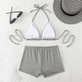 thumbnail image 6 of 2 Piece Bathing Suit,Women's Gingham Bikini with Shorts Triangle Halter Boyshort Swimsuits with Bottoms Set Bathing Suit, 6 of 7
