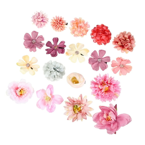 Vocoste 18 Pcs Women Flower Hair Clips Flower Hair Barrettes for Party Purple Pink