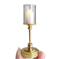 thumbnail image 2 of Miniature Desk Lamp with Colored Glass Shade | Battery-Operated Diorama Lighting for Dollhouse Decor & Miniature Displays | Realistic Mini Lamp, 2 of 9