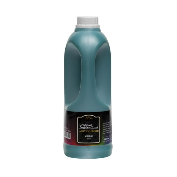 Creative Inspirations Acrylic Paint - Viridian - 1.8 Liter - Smooth & Creamy Consistency, Vibrant Pigmentation, Great Coverage for Artists - Clean Up with Soap & Water