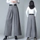 thumbnail image 2 of Pantalones anchos de lana de otoño, pantalones culottes casuales plisados para mujer, pantalones rectos, pantalones de pierna ancha, 2 of 5