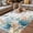 White Blue Teal, variant on Beach Coastal Outdoor Rug for Patio/Deck/Porch, Non-Slip Large Area Rug 6 x 9 Ft, Summer Nautical Coral Shell Botanical Indoor Outdoor Rugs Washable Area Rugs, Reversible Camping Rug Carpet Runner