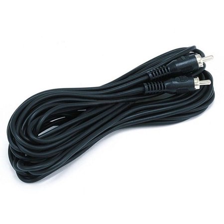 UPC: 0844660006558 | Monoprice Single-Channel Cable – 25 Feet – Black | RCA Plug/Plug Male/Male  ideal for short  low-frequency connections