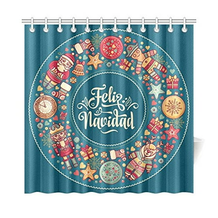 Mkhert Merry Christmas Shower Curtain Home Decor Bathroom Shower