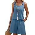 thumbnail image 2 of Asgosdo 2 Piece Outfits for Women Sleeveless Tank Tops and Shorts with Pockets Casual Comfy Lounge Sets, 2 of 5