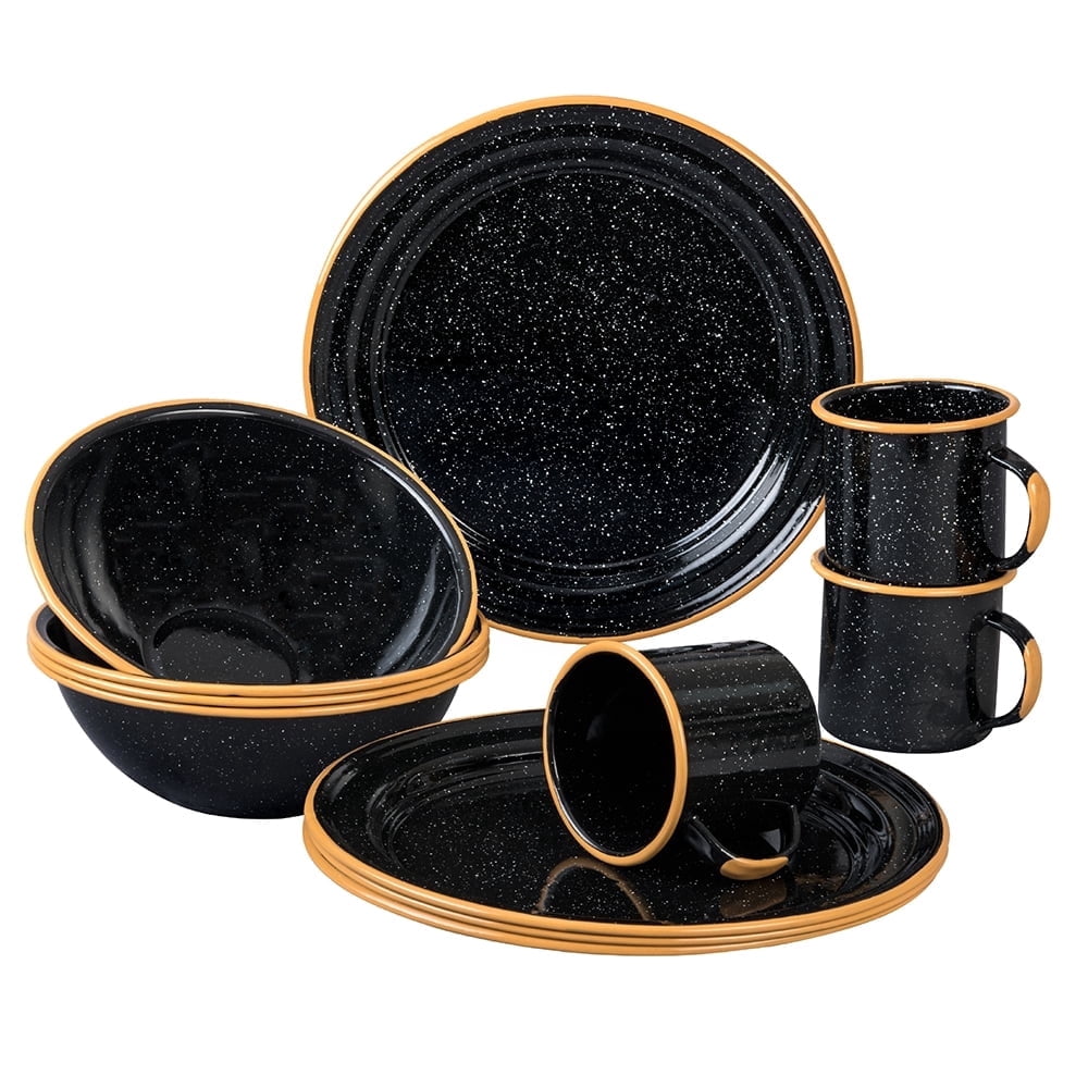 Coleman, Enamel Dinnerware Set, 24-piece, Includes Plates Mugs