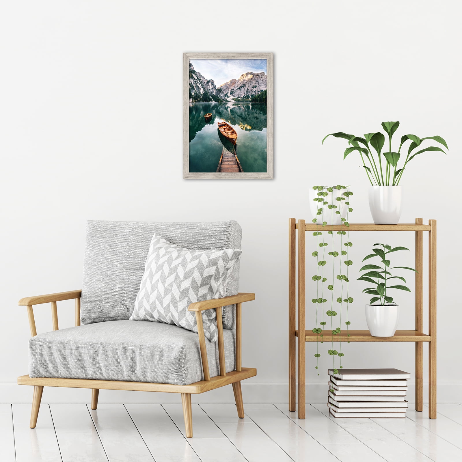 Americanflat 12x18 Picture Frame, MDF wood and shatter-resistant glass, portrait and landscape display, Driftwood