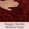 thumbnail image 5 of Lavish Home 58x24 Memory Foam Bath Mat with Plush Chenille Shag (Burgundy), 5 of 6
