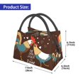 thumbnail image 3 of Vsdgher Rooster And Chicken Print Insulated Reusable Bags with Sturdy Zipper and Handles, Foldable Totes for Hot or Cold Food Bring or Delivery, 3 of 8