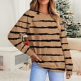 thumbnail image 2 of Tranfacy Longues Chemises à Manches pour Femmes, Chemises pour Femmes, Haut à Manches Longues pour Femmes Imprimé à Col en V avec Manches Raglan, Chandail Décontracté pour Tenues de Mode Automnales Quotidiennes, 2 of 5