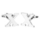 thumbnail image 4 of Gemelos Iniciales de Tono Plateado para de Bodas para Hombres - Gemelos con Letras Del X, 4 of 6