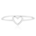 thumbnail image 5 of Grandest Birch Women Simple Hollowed-out Heart Ring Valentine Propose Circlet Jewelry Gift Alloy Silver, 5 of 8
