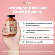 TruHeight Kids Bone Growth Gummies (Strawberry, Ages 2+) Tall Nutrition for Natural Growth for Kids & Toddlers - Vitamin D, Calcium, K, Magnesium Multivitamin, Bone Strength Vitamins, D3 K2, Taller