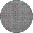 thumbnail image 1 of Ahgly Company Machine Washable Indoor Round Persian Turquoise Blue Bohemian Area Rugs, 4' Round, 1 of 4