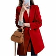 thumbnail image 4 of Atogsazn Womens Wool Trench Coat Casual Fleece Long Sleeve Jacket Thick Warm Winter Coat Tops Outerwear Clothing 02-Red L Fashion, 4 of 5