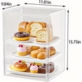 thumbnail image 3 of HLONK Commercial Bakery Display Case - Heavy-Duty PC Pastry Cabinet with Dustproof & Sealed Lid  Adjustable Stackable 3-Tier Shelves - Clear Countertop Storage for donuts  cakes  pastries, 3 of 5
