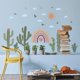 thumbnail image 3 of Calcomanías de pared de cactus bohemios con pájaros arcoíris, pegatinas de pared grandes, pegatinas de pared extraíbles para decoración de habitación infantil., 3 of 6