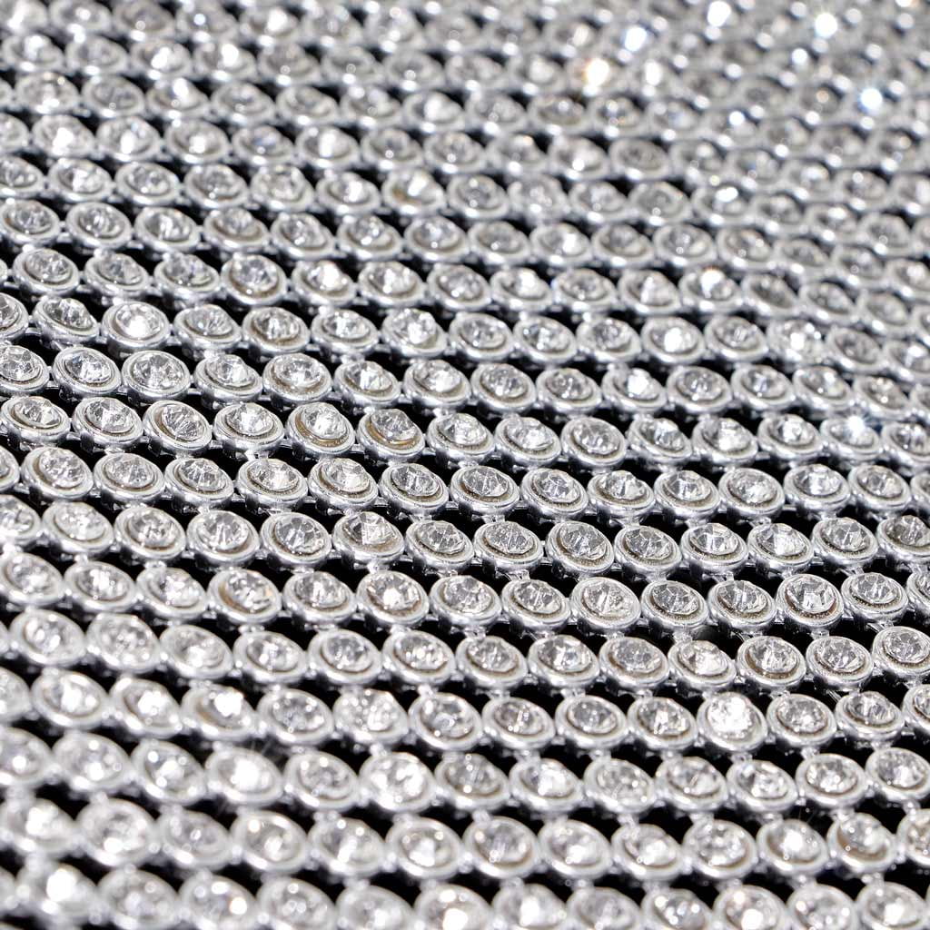 Rhinestone Aluminum Scale Mesh Fabric