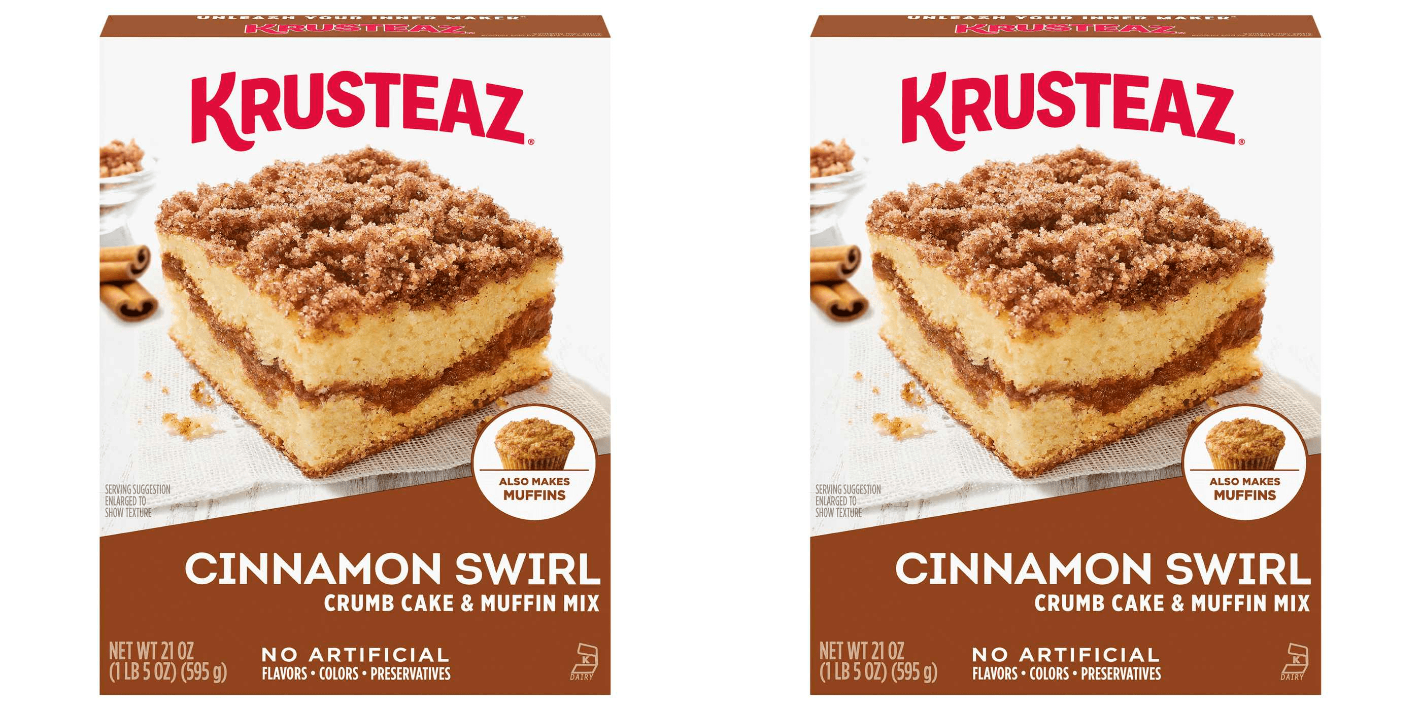 Krusteaz Cinnamon Swirl Crumb Cake & Muffin Mix, 21 oz (3