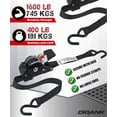 thumbnail image 4 of 1' x 6' Retractable Ratchet Straps, 1600 lbs Strength, Break 4 Pack, Self Retracting Tie Downs, 4 of 5