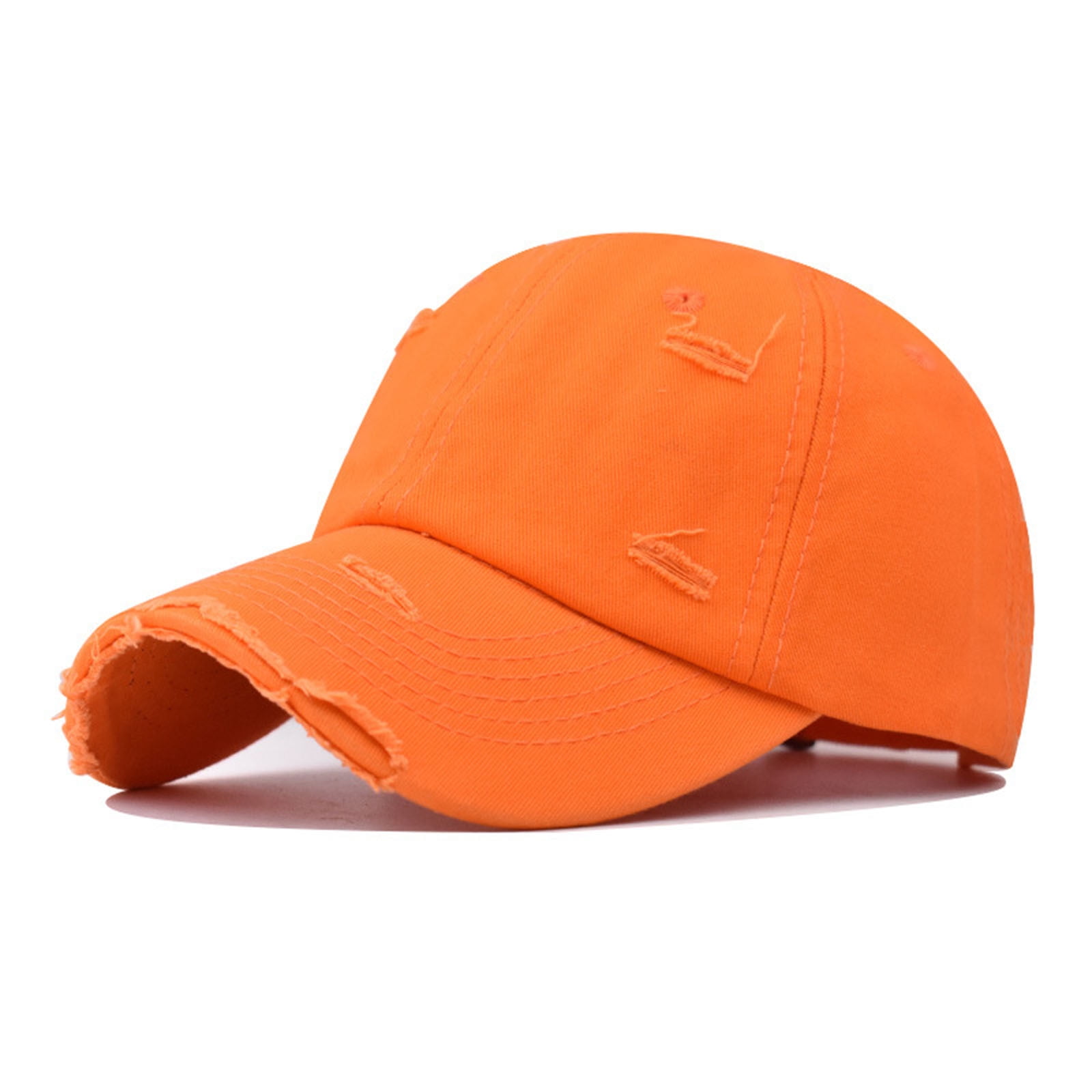 Sksloeg Hats for Men fashion Personalized Adjustable Trucker Caps Casual  Solid Sun Shade Hat Design Your Unique Hat,Orange One Size