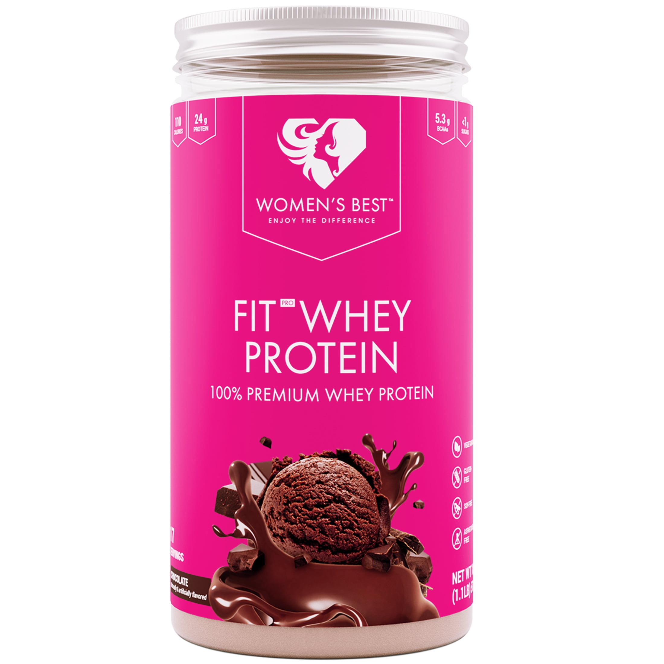 Women's Best Fit Pro Premium Whey Protein Powder, Chocolate, 24g Protein, 18 oz