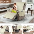 thumbnail image 6 of Timeles 100% Waterproof Recliner Covers, Velvet Recliner Chair Covers with Pockets, 1 Seat Recliner Sofa Covers for Kids & Pets (1 Seater 23", Cream), 6 of 7
