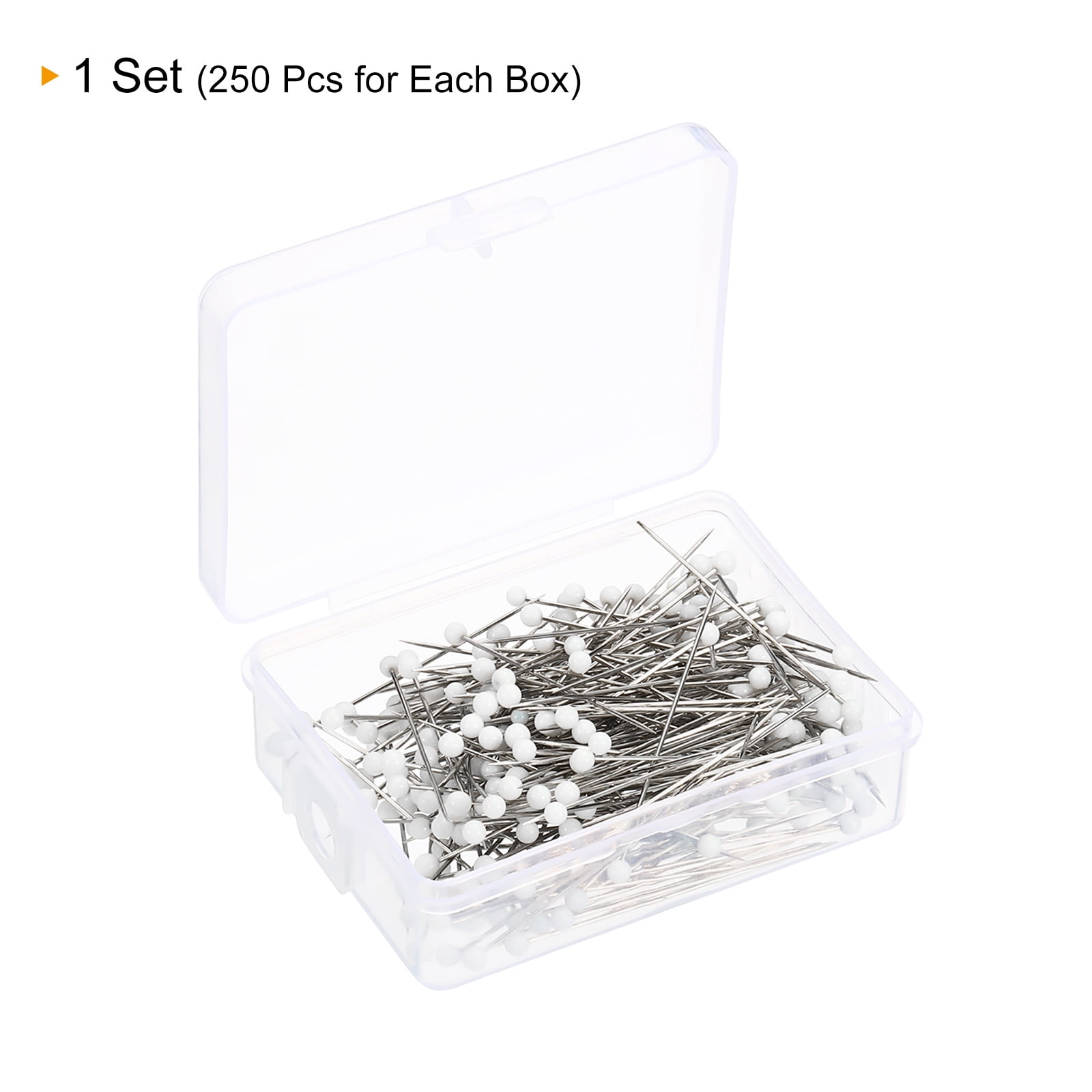 Unique Bargains Sewing Pins Ball Glass Head Straight Quilting Pin White 250 Pcs