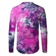 thumbnail image 5 of Autumn T Shirts for Man Round Neck Long Sleeve Tops Tie Dye Print Fall Blouses, 5 of 5
