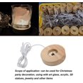 thumbnail image 3 of LED Light Base, Wood Round Lighted Display Stand, USB Colorful LED Lights Display Base for Crystal Glass Art Warm Light, 3 of 8