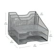 thumbnail image 4 of Mind Reader Desktop Organizer, File Holder, Paper Trays, Metal, 12.5"L x 11.5"W x 9.5"H, Silver, 4 of 9