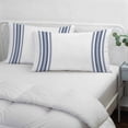 thumbnail image 4 of Abstract Geometric Blue Stripe, Queen Size Pillow Cover, Pillowcase Protectors with Zipper, Breathable Decorative Throw Pillow Case Cover, White Backdrop Pillow Shams for Couch Sofa 20x30Inch, 4 of 8