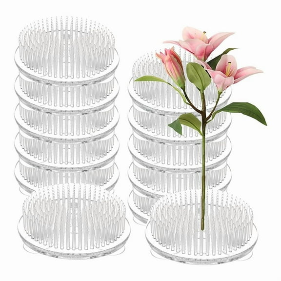12PCS Flower Frogs for Arrangements Vase Plastic Pin Frog Vase Clear Flower Frog 2.76 Inch Flower Pins Floral Frog