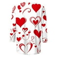 thumbnail image 4 of Yteetum Valentines 3/4 Length Sleeve Womens Tops Oversized Crewneck Valentine's Day Loved Heart Print Three Quarter Sleeve T Shirts Womens Casual Round Neck Relaxed Fits Valentine Print Tee Shirts, 4 of 5