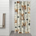 thumbnail image 2 of Cartoon Corgi Dog and Footprints Shower Curtain 36"x72" ,Bathroom Decorative Shower Curtains Set with 12 Hooks,Modern Waterproof Washable Shower Curtain, 2 of 6