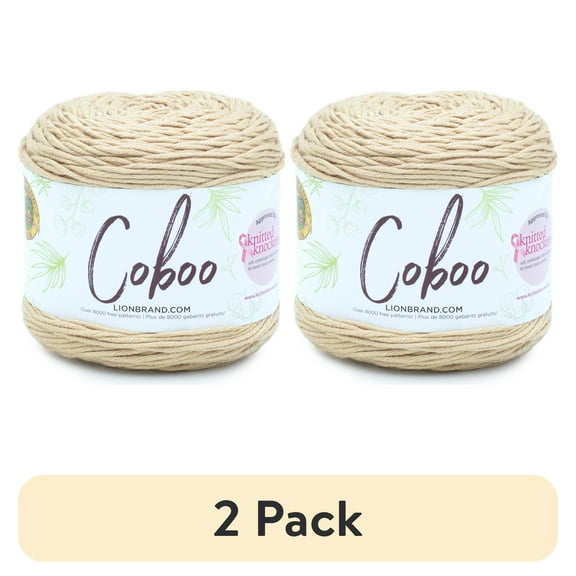 (2 pack) Lion Brand Coboo Beige Light DK Yarn