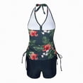 thumbnail image 5 of HCNTES Womens Plus Size Swimsuit Swim Tops Tankinis Floral Print Swim Shorts Pink Ladies Swimsuits with Tummy Control(AG,XL), 5 of 9