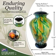 Everlight Memorials Spring Radiance Hand Blown Glass Cremation Urns for Human Ashes