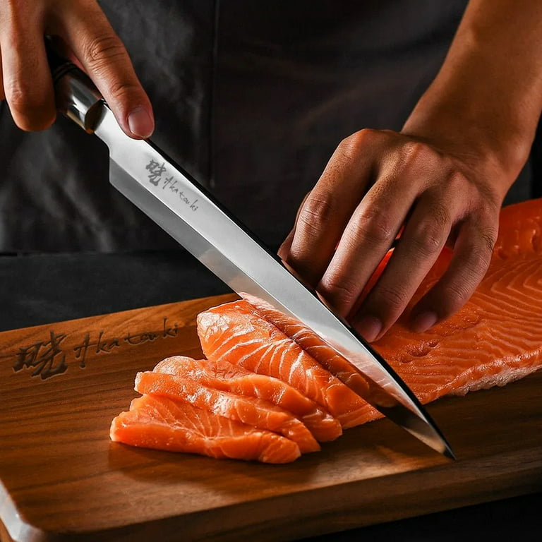 Sushi Knife Japanese Sashimi Knife 9.5 Inch, Japanese Yanagiba Knife  Superior Steel Single Bevel Slicing Knife with Ergonomic Handle, Ultra  Sharp